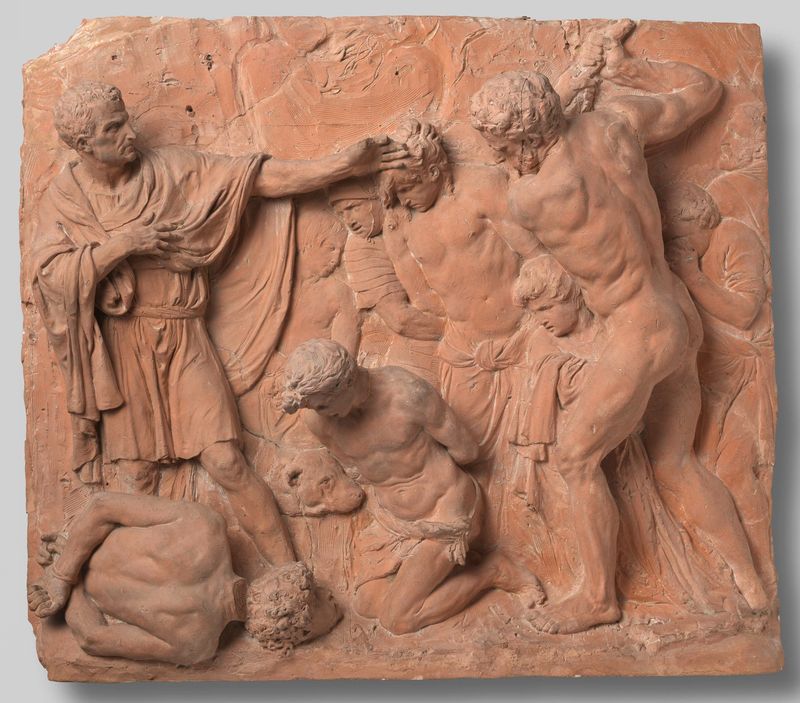 Terracotta sculpture by Artus Quellinus depicting the Judgement of Junius Brutus