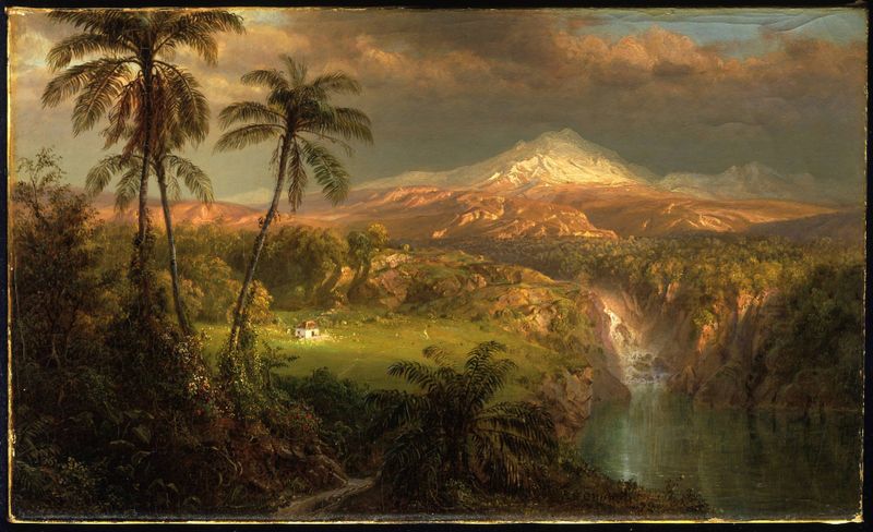 Passing Shower in the Tropics, óleo sobre lienzo de Frederic Edwin Church