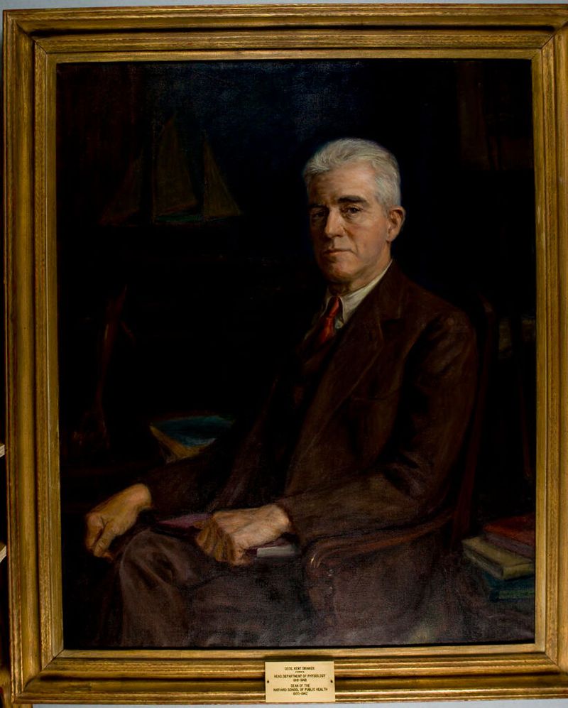 Portrait of a solemn figure in muted tones by Pietro Pezzati, oil on canvas