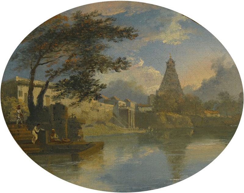 Brihadeeswarar Temple in Thanjavur, India, by Sir Charles D'Oyly, unknown medium