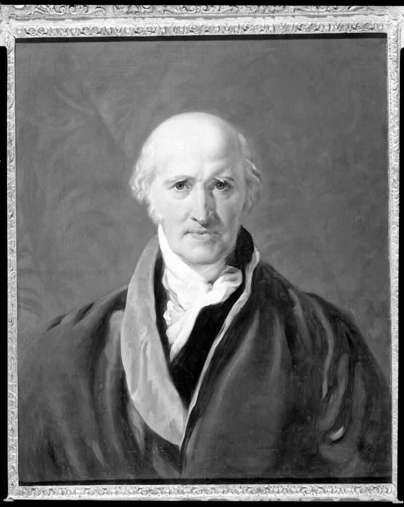 Retrato de Benjamin West, óleo sobre tela por um artista não identificado
