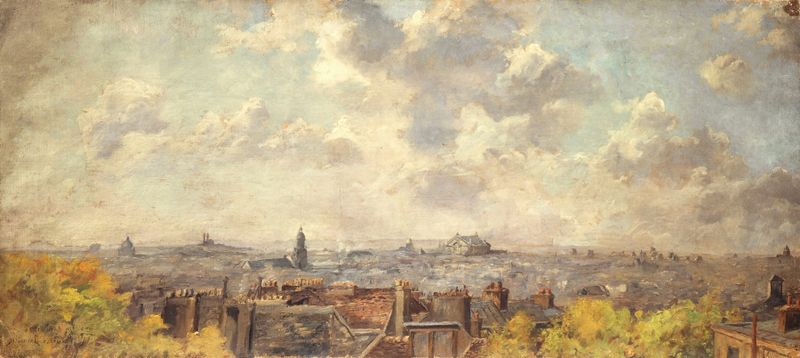 Vue panoramique de Paris, oil on canvas by Maurice Dainville
