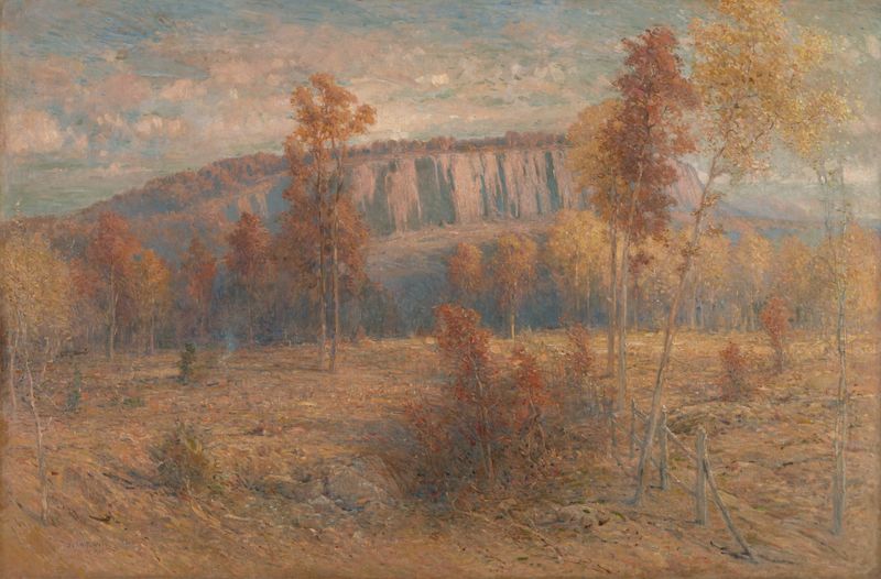 Paisaje de East Rock de John Ferguson Weir, pintura al óleo