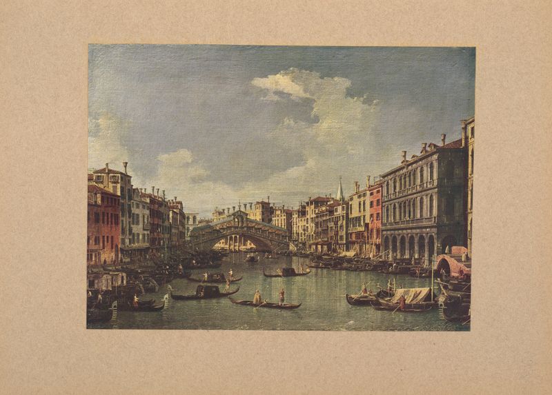 Il ponte di Rialto by Corrado Ricci, realism, depicting a detailed bridge