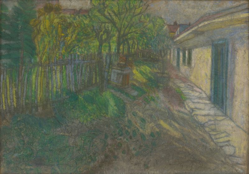 Escena interior de una casa de Konštantín Kövári-Kačmarik, pintura al óleo