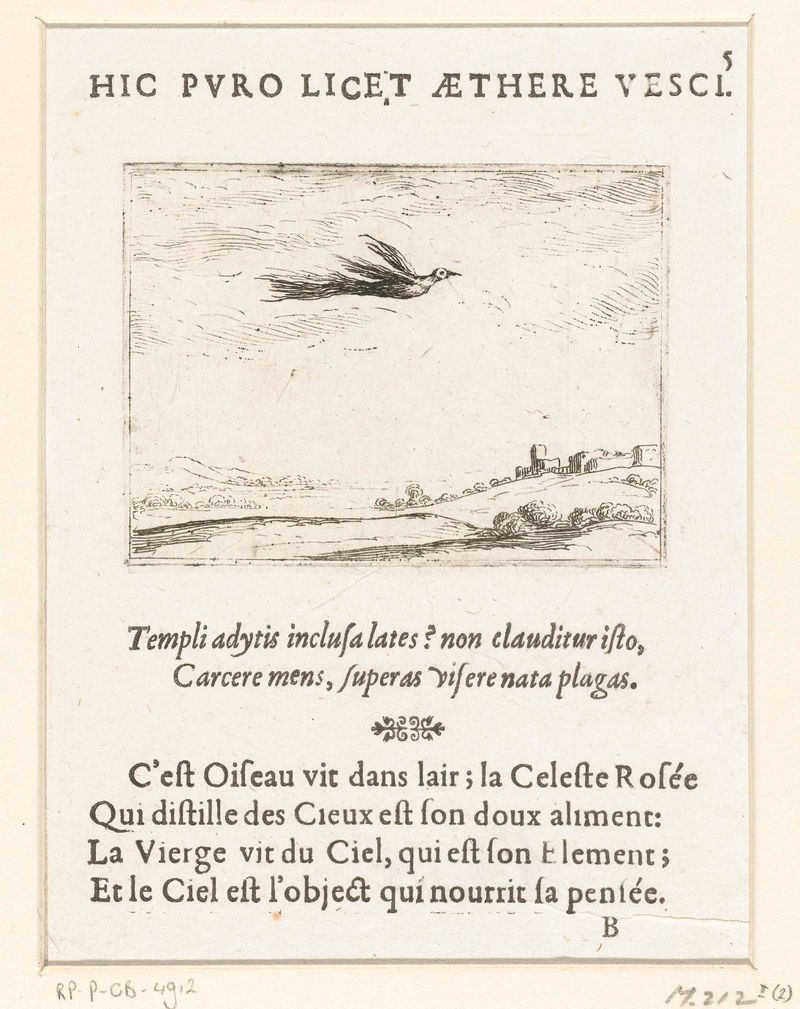 Aguafuerte figurativa de Jacques Callot que representa figuras giratorias en trajes elaborados