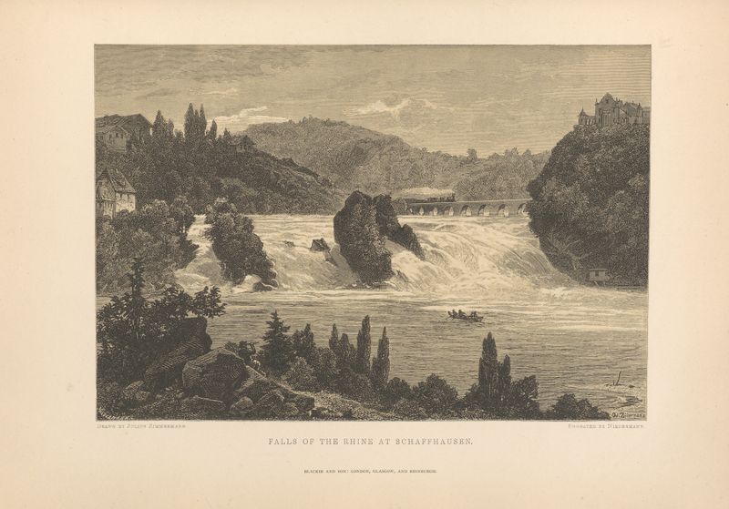 Falls of the Rhine at Schaffhausen, oil on canvas by Theodor Gsell Fels