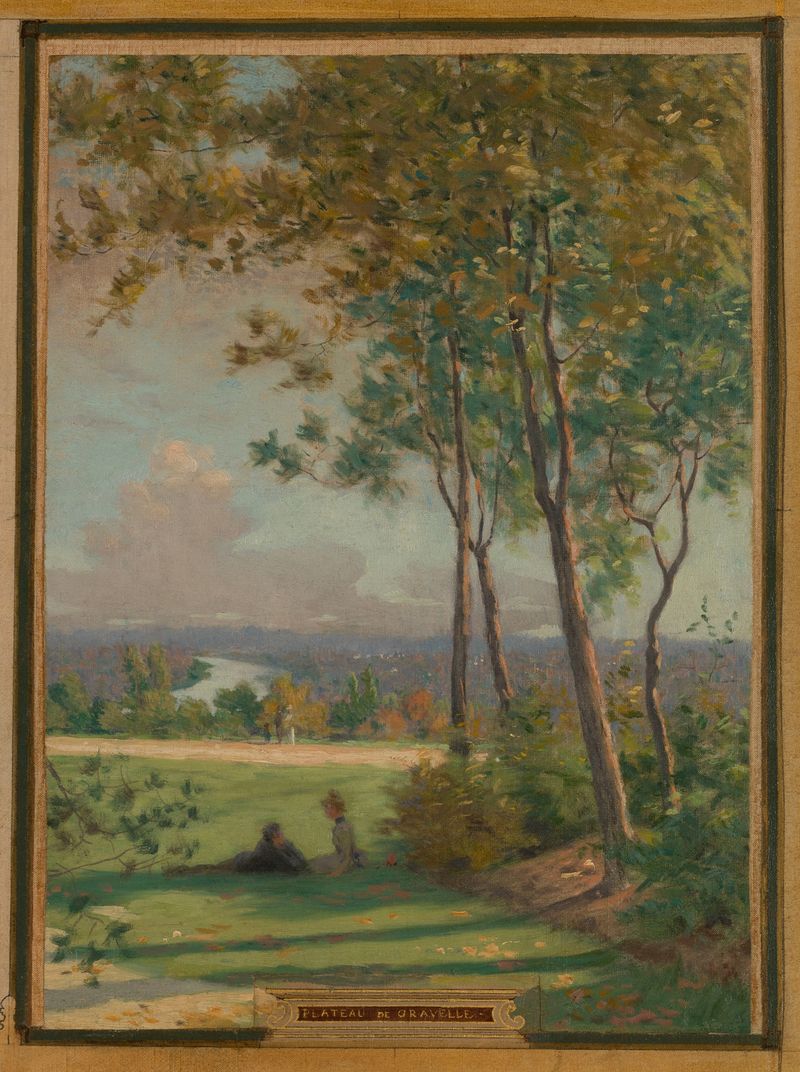 Plateau de Gravelles by Maurice Chabas, oil on canvas depicting rolling hills and soft light.