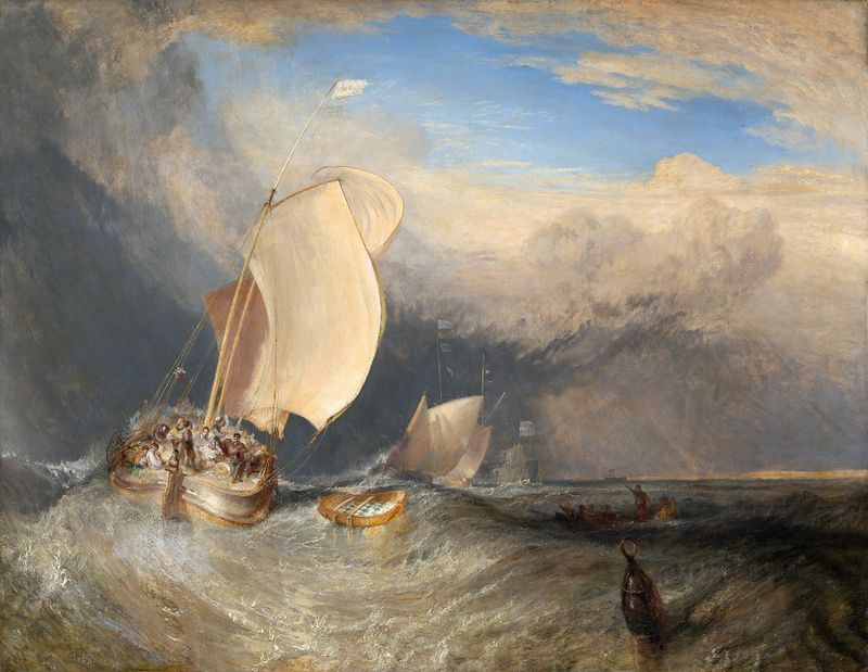 Barcos de pesca y hucksters negociando pescado, óleo sobre lienzo de Joseph Mallord William Turner