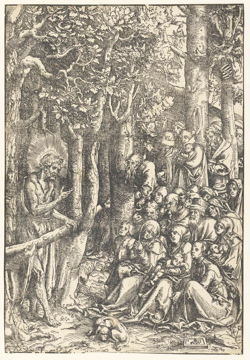 Dibujo religioso en papel de Lucas Cranach que representa a Juan Bautista, 1516