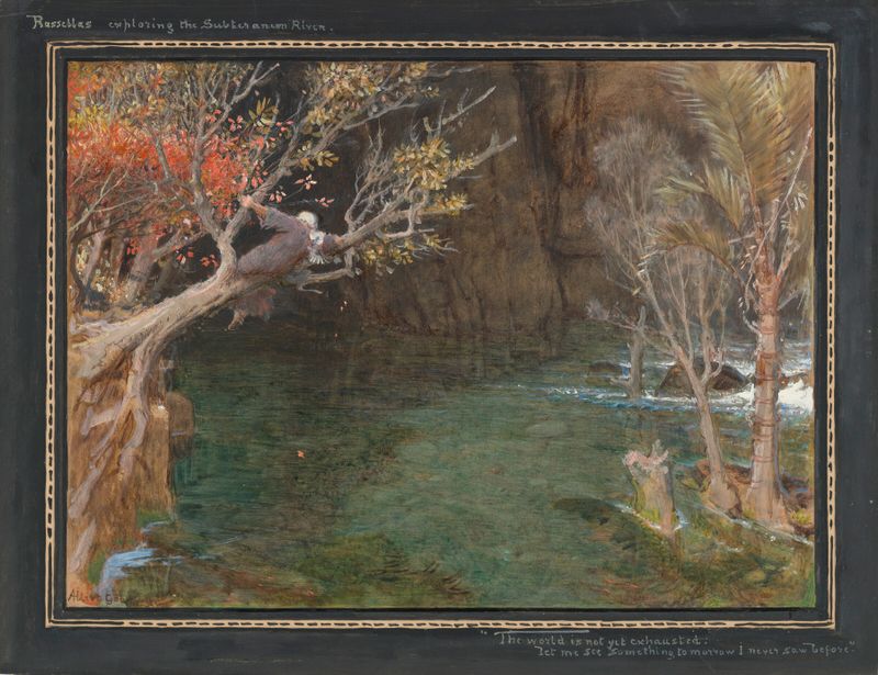 Rasselas exploring the subterranean river by Albert Goodwin, oil painting