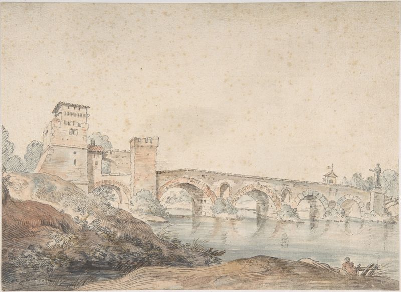 Ponte Molle, Roma de Claude-Joseph Vernet, pintura al óleo