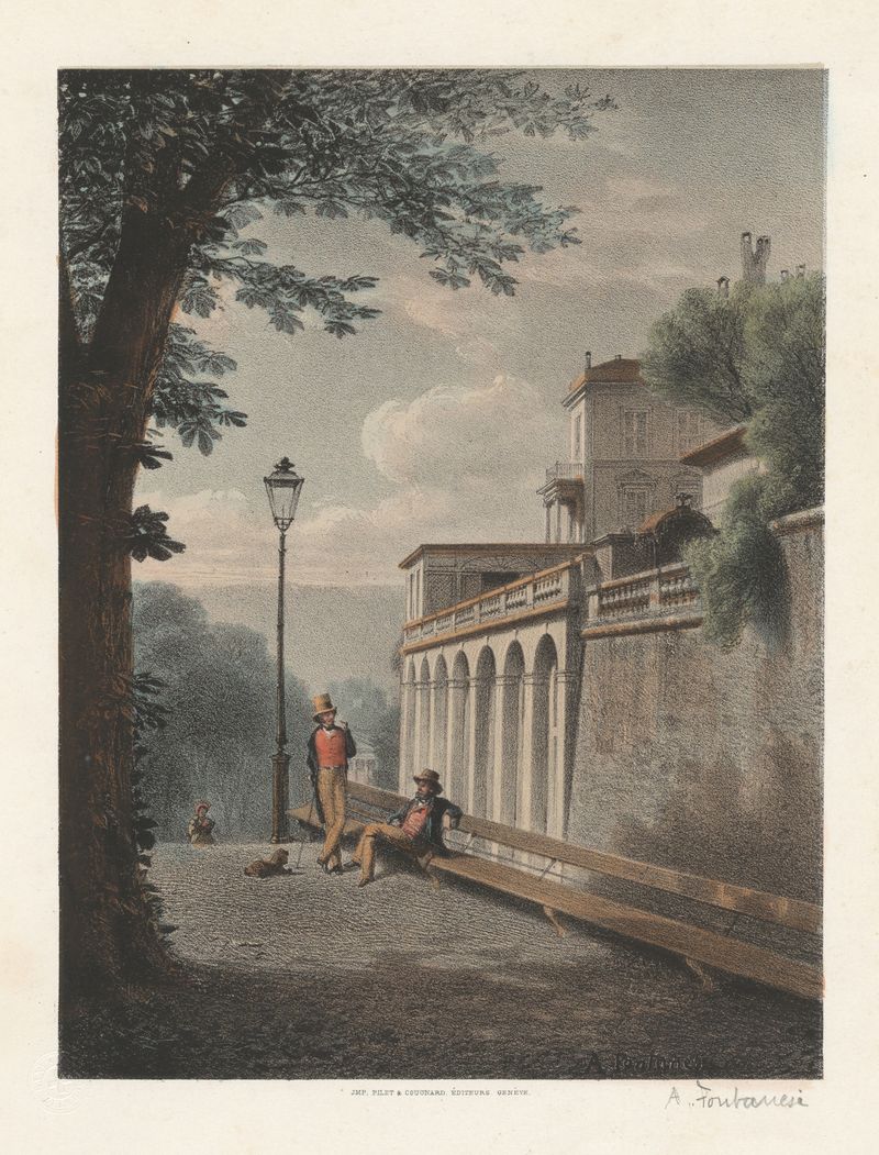 Paisagem com folhagem e luz do sol, óleo sobre tela de Antonio Fontanesi