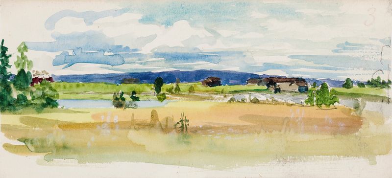 Summer Landscape by Venny Soldan-Brofeldt, oil on canvas depicting a serene summer scene.