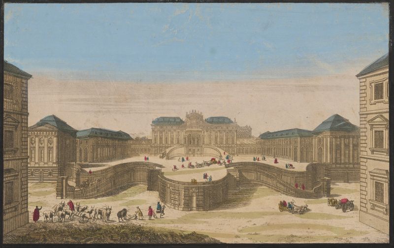 Obra rococó que representa el Palacio de Príncipe Schwarzenberg cerca de Viena por un artista desconocido