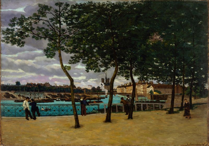 Vista do Sena, Paris de Armand Guillaumin, óleo sobre tela