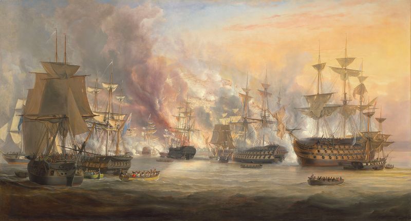 The Bombardment of Algiers, oil on canvas by John Christian Schetky
