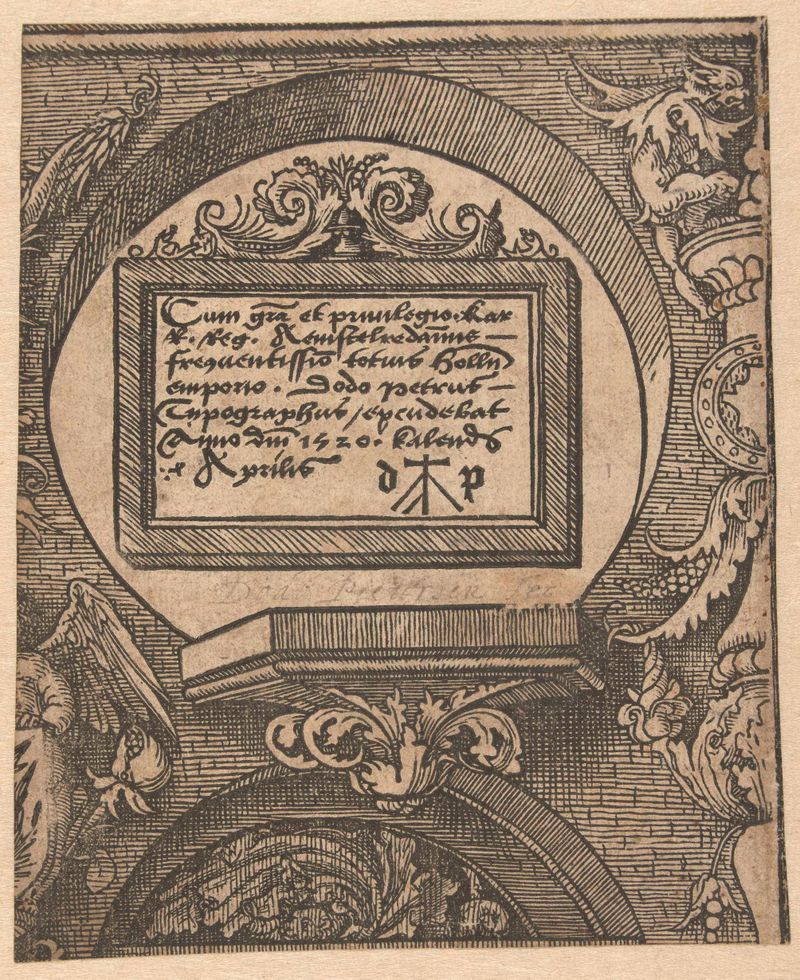 Obra histórica em papel de Jacob Cornelisz van Oostsanen com um erudito em uma plataforma