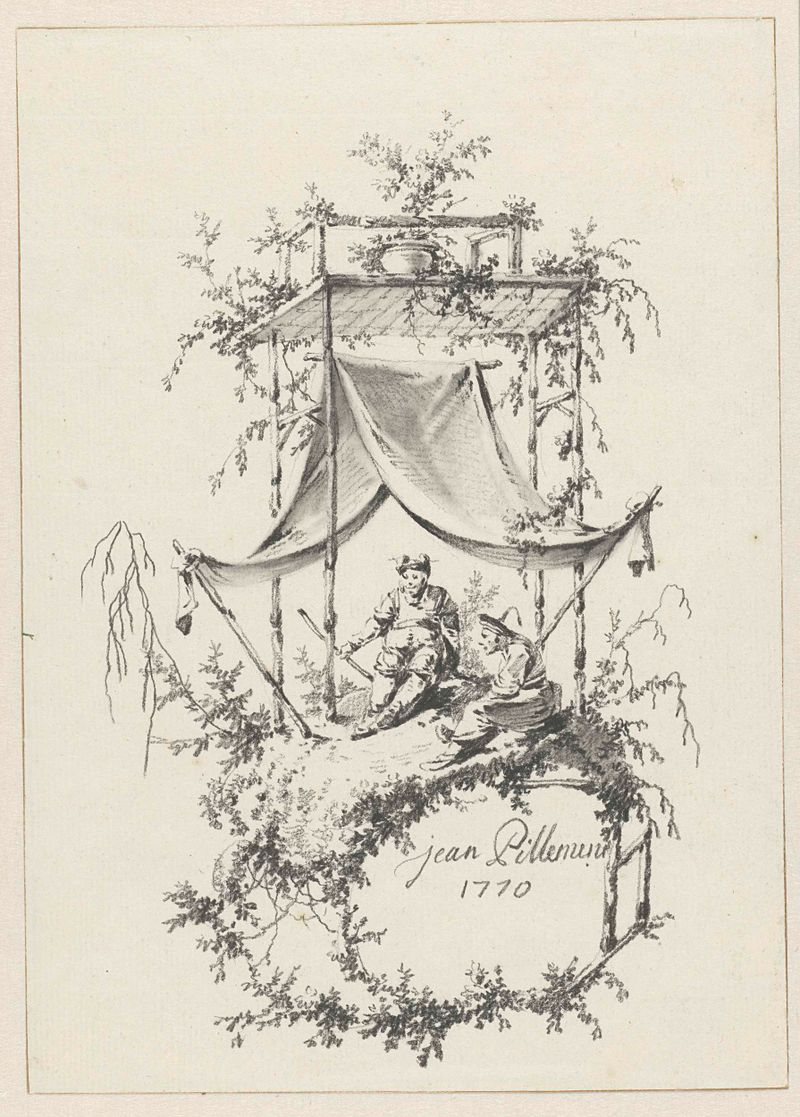 Composition in Chinoiserie style, oil on canvas by Jean Baptiste Pillement