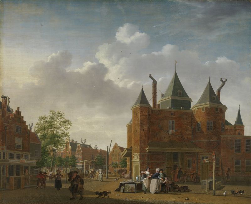 The Sint-Antoniuswaag in Amsterdam, oil on canvas by Isaac Ouwater