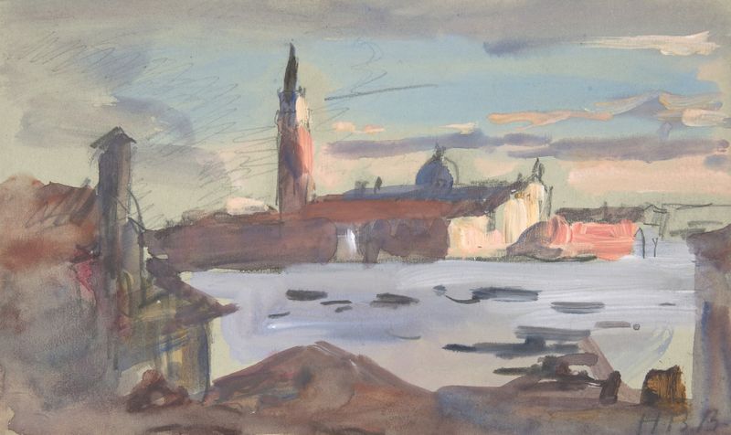 San Giorgio Maggiore, Veneza, óleo sobre tela de Hercules Brabazon Brabazon