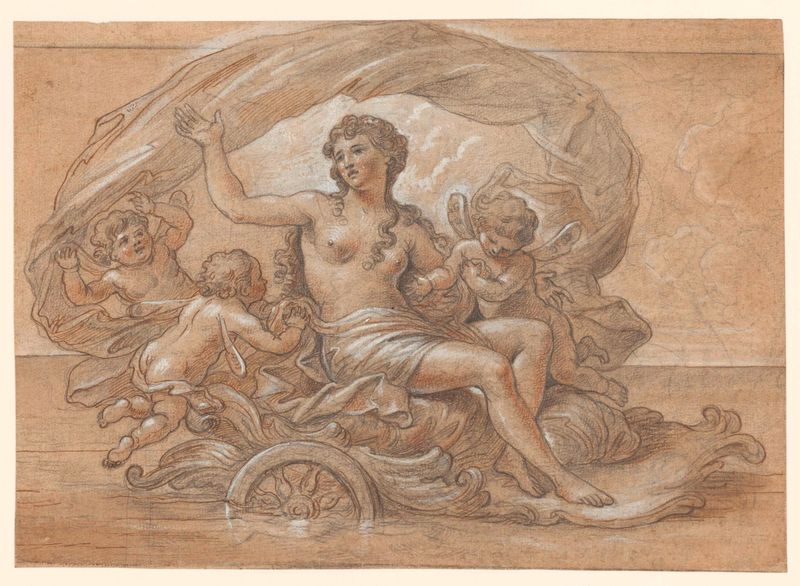 Galathea on her sea chariot, oil on canvas by Antoine Coypel