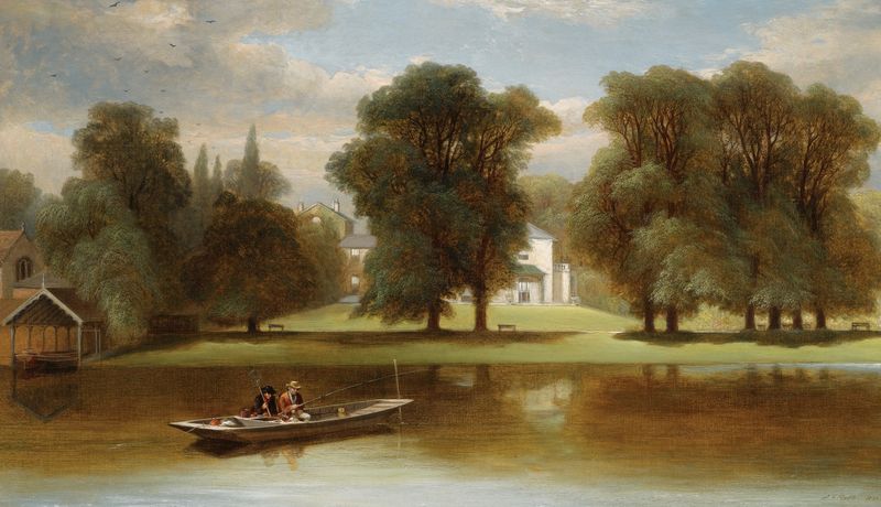 Fishing On The Thames At Twickenham, óleo sobre lienzo de Alexander Frederick Rolfe