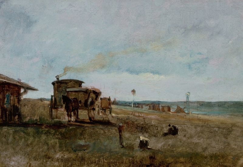 French Country Landscape de Paul Vernon, Impressionismo, retratando campos ondulados e luz suave.