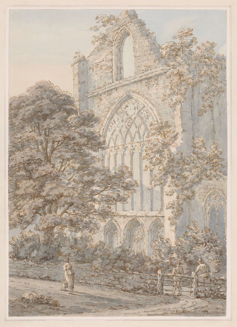 Ventana de vidrio de Thomas Sunderland, estilo gótico, con diseños intrincados y tonos vibrantes.