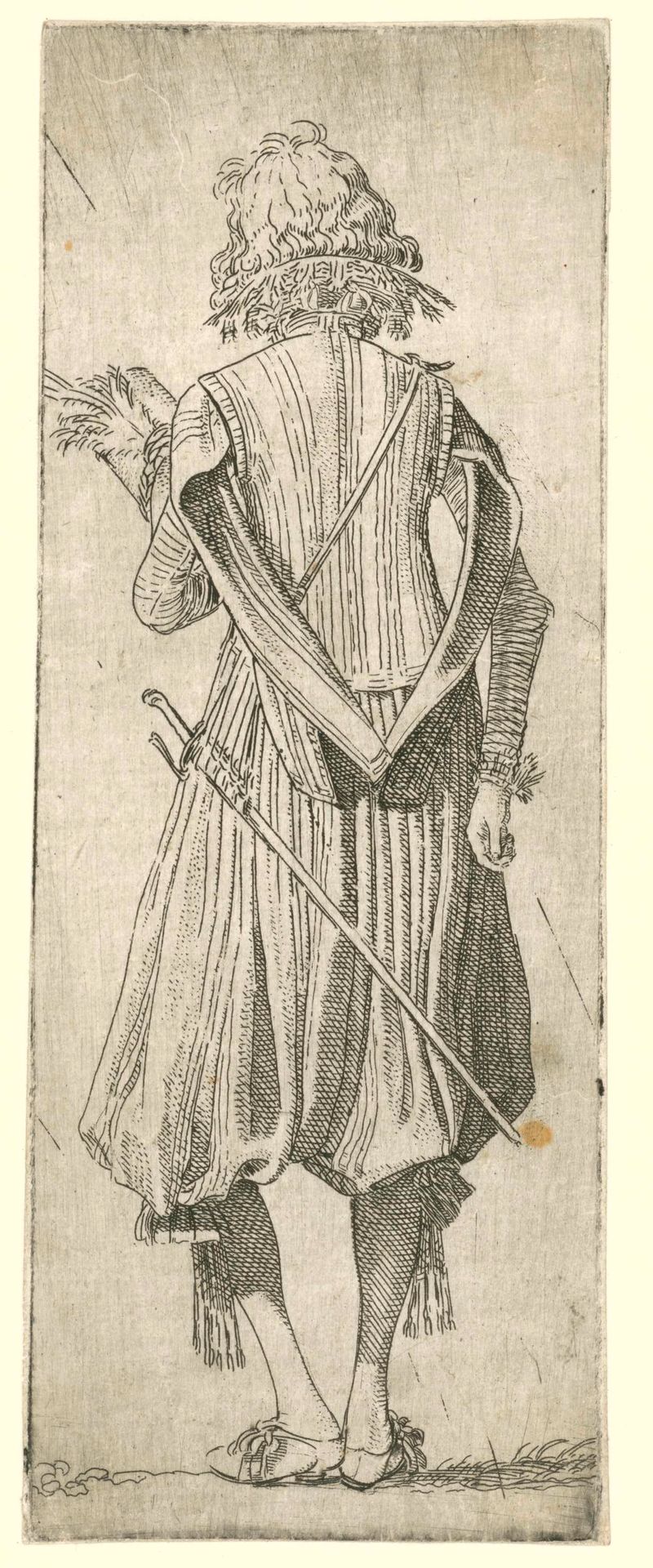 Etching by Willem Pietersz Buytewech of two noblemen in fashionable attire.