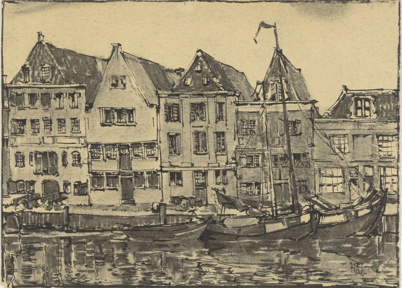 Serene landscape by Dick Ket, 1929, depicting a river and sky