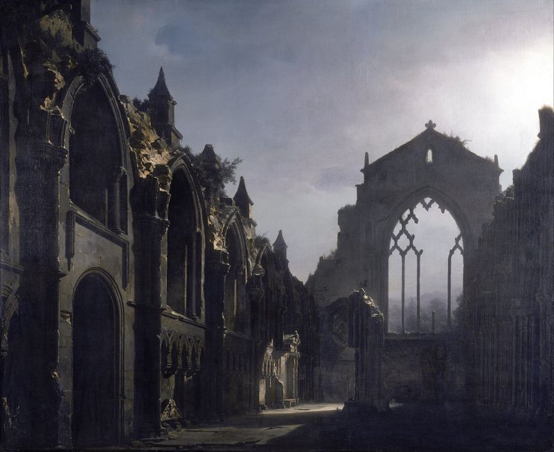 As Ruínas da Capela de Holyrood, daguerreótipo de Louis Daguerre