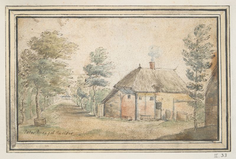 Thatched farmhouse in oil on canvas by Circle of Gillis Neyts