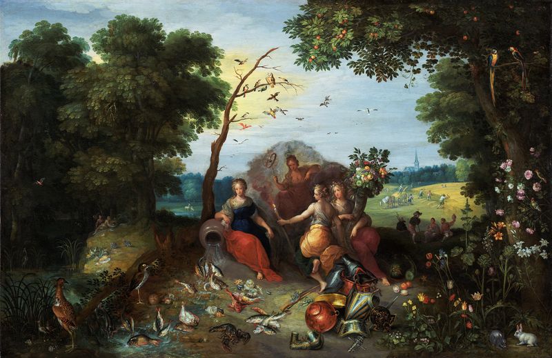 Landscape with Allegories of the Four Elements, oil on canvas by Jan Brueghel the Younger