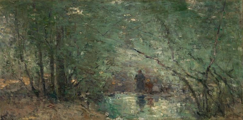 Marsh in the Sunlight by Guillaume Vogels, impressionism, depicts a tranquil marsh reflecting sunlight.