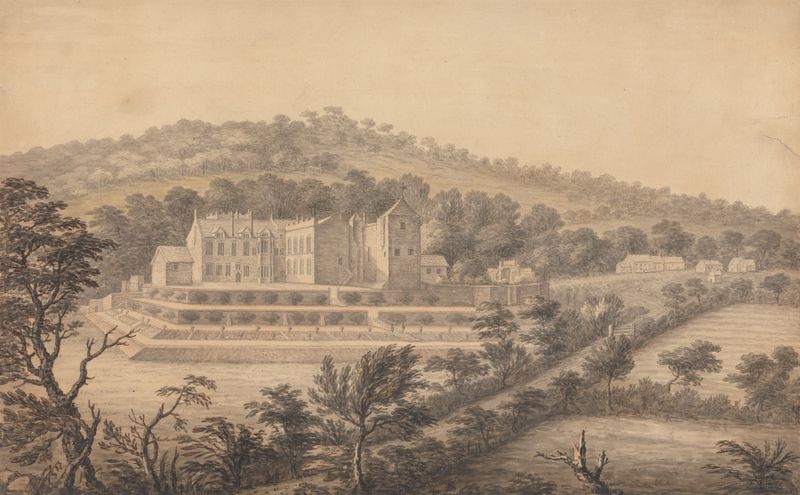 The Southeast view of Rose Castle in Cumberland, oil painting by Captain John Bernard Gilpin