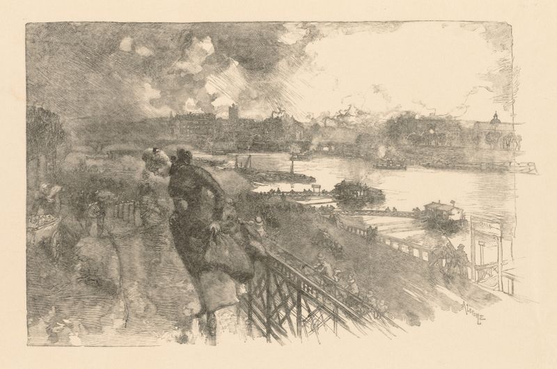 La Seine au Pont d’Austerlitz, pintura a óleo de Auguste Louis Lepère