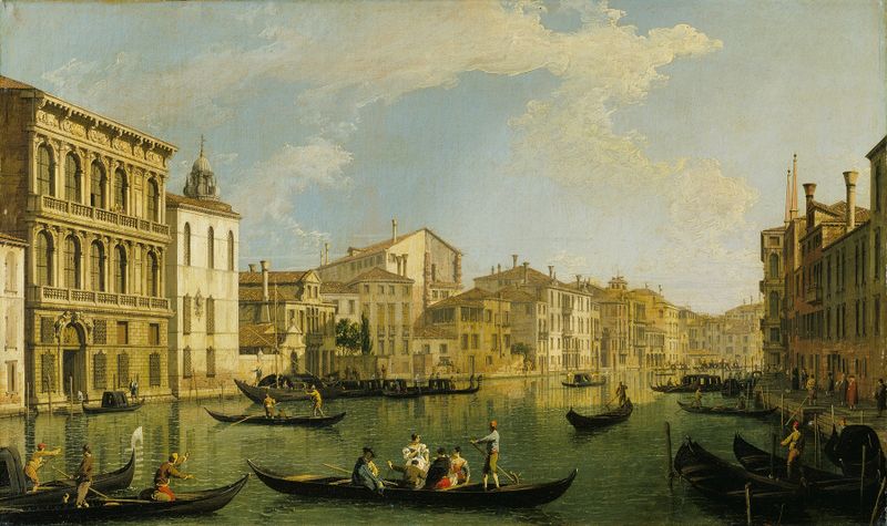 Venecia, el Gran Canal desde el Palazzo Flangini hasta San Marcuola, óleo sobre lienzo de Canaletto