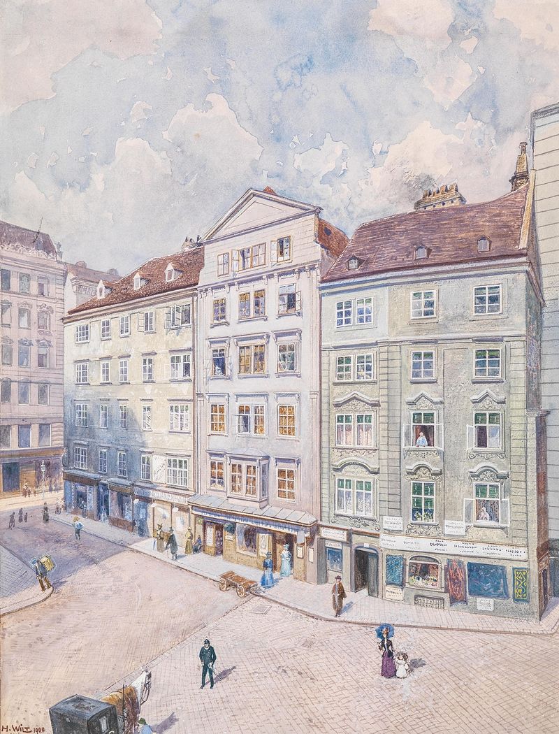 Facade of Wiener Häuserfront by Hans Wilt, realism medium