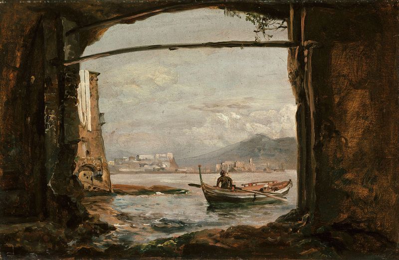 Vista de uma gruta perto de Posillipo, óleo sobre tela de Johan Christian Dahl
