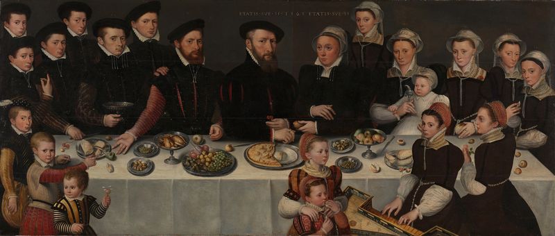 Retrato óleo de un artista desconocido que representa a Pierre de Moucheron con su familia