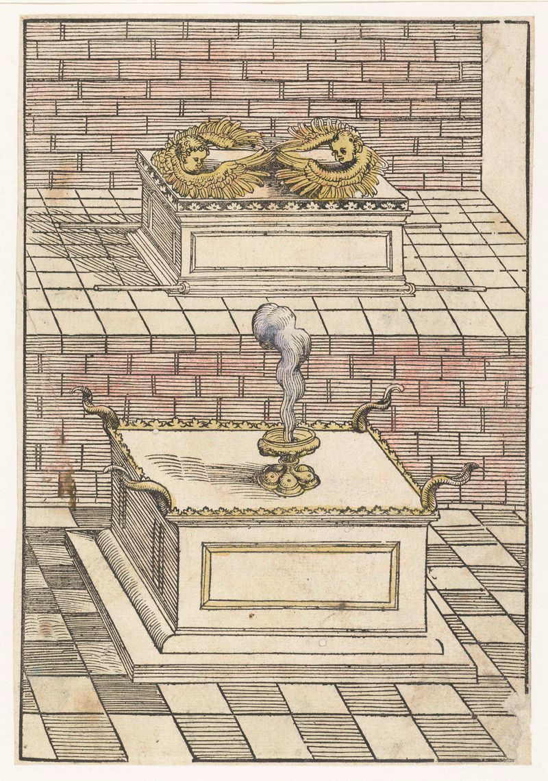 Ark van het verbond en reukofferaltaar, óleo sobre painel de Lucas Cranach
