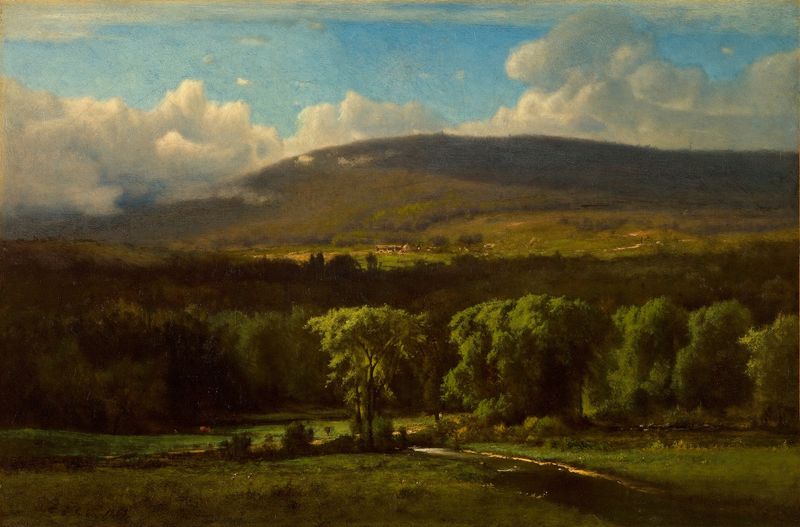 Paisaje de Medway, Massachusetts por George Inness, pintura al óleo