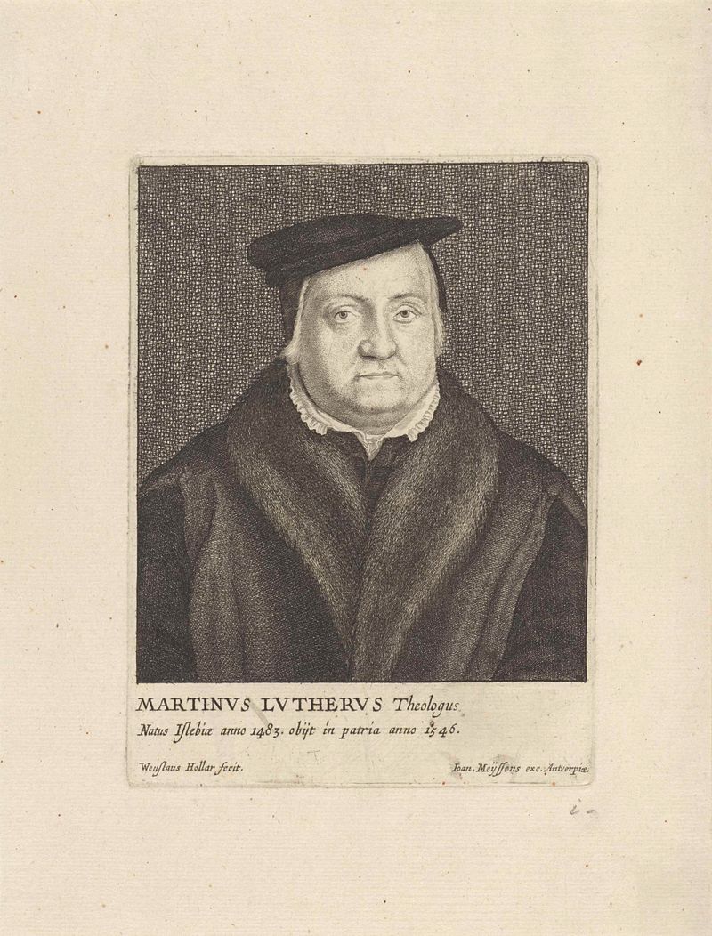 Grabado de un hombre con baret de Wenceslaus Hollar