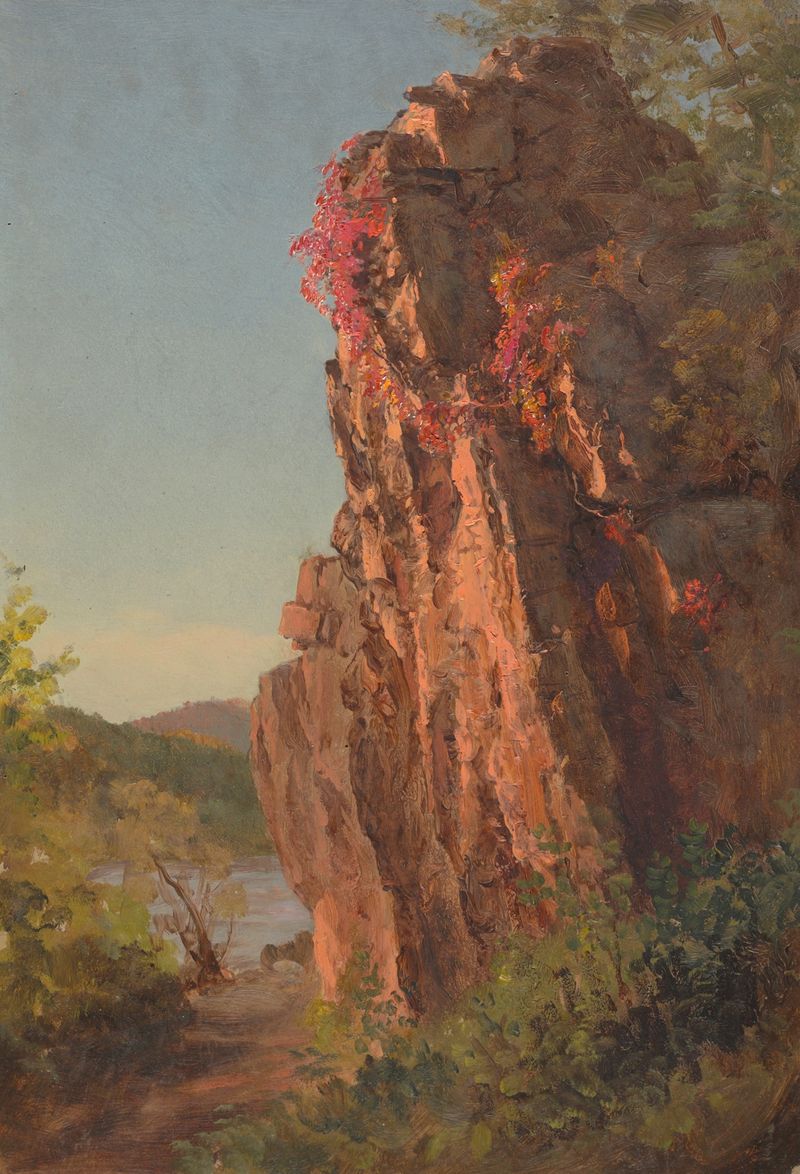 Landscape with Large Rock, óleo sobre tela de Frederic Edwin Church