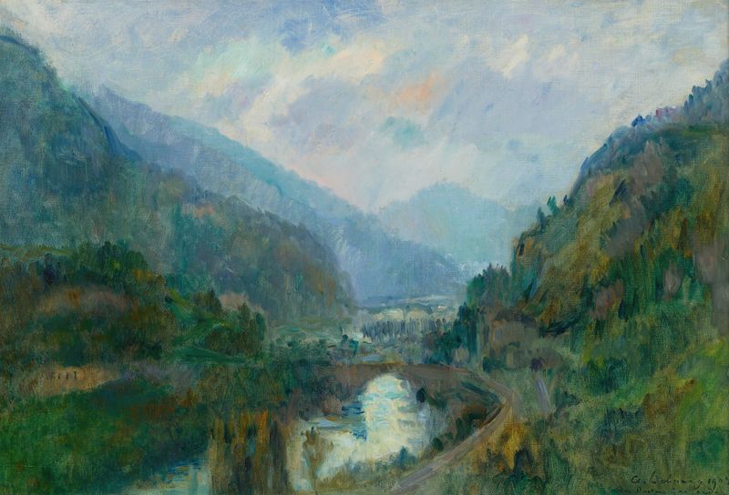 Soleil Levant à Saint Maurice de Albert Lebourg, pintura impresionista que muestra un río tranquilo al amanecer