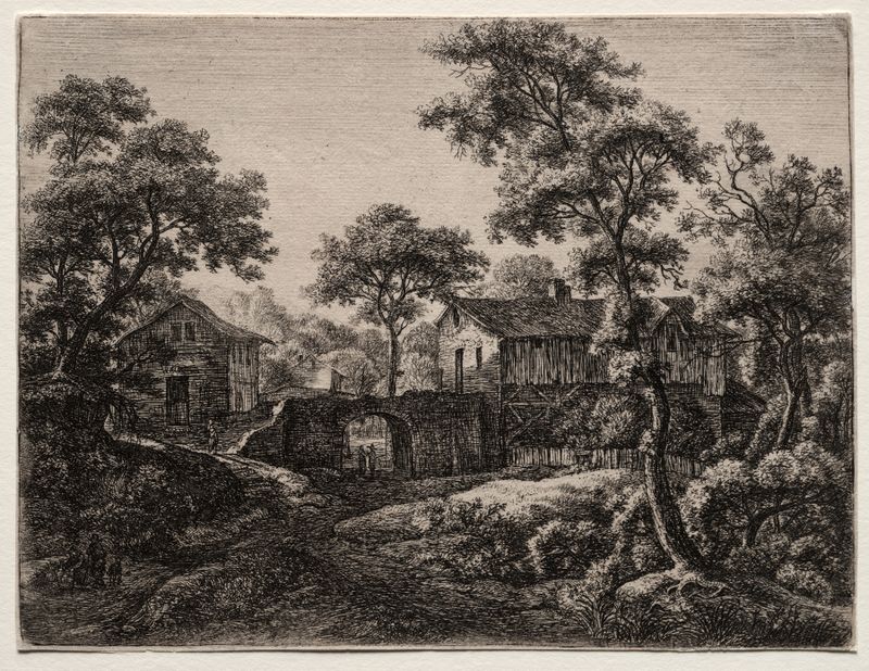 Landscape with ancient trees and light, oil painting by Antonie Waterloo