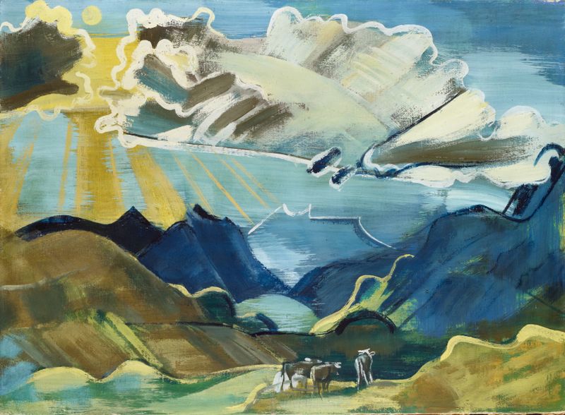 Landscape of Balmalp With Schächental And Urirotstock, oil painting by August Babberger