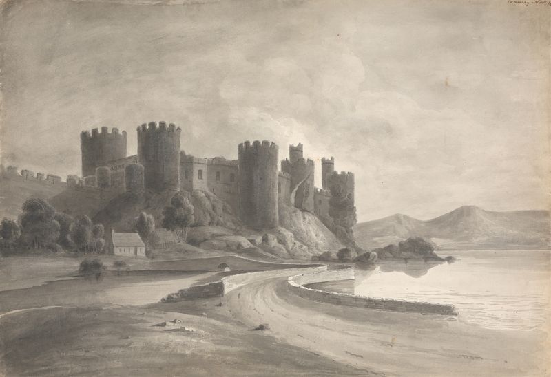 Paisaje del Castillo de Conway en Gales del Norte por Isaac Weld, medio desconocido.