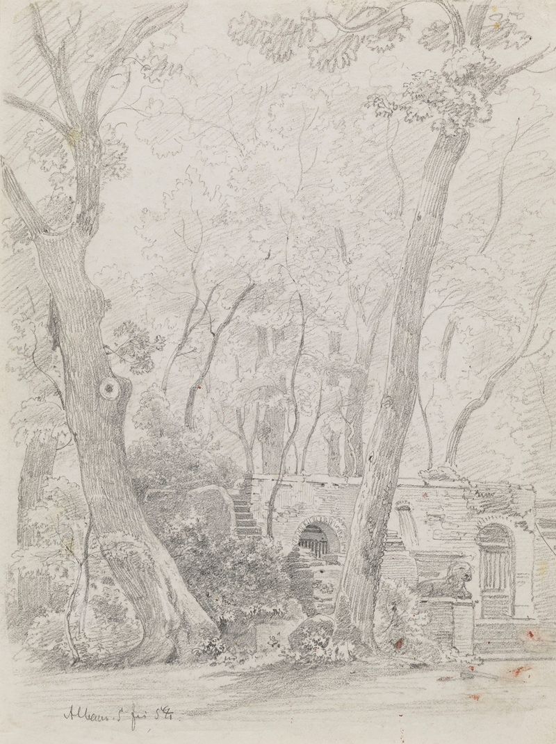 Paisagem de jardins com casais e flores de Arthur Blaschnik, 1853